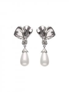 Faina Женские висячие серьги серебристо-белого цвета