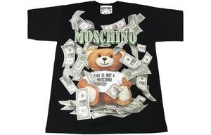 Moschino Женская черная футболка с круглым вырезом, умеренно прямой крой