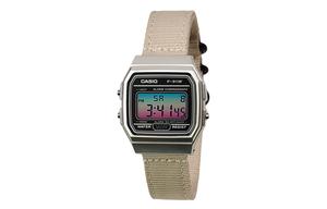 CASIO Мужские часы Retrofit Series с кварцевым механизмом и нейлоновым ремешком, черный циферблат