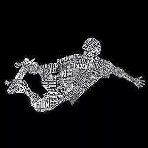 Скейтборд — мужская футболка с рисунком Word Art LA Pop Art, черный