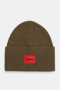 Шерстяная шапка Hugo, зеленый