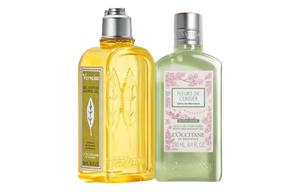 Гель для душа L'OCCITANE Cherry Blossom Verbena увлажняющий очищающий 500мл+500мл LOCCITANE, Two-Piece Set: зеленый Cherry Blossom Bath 250ml+Fresh Verbena Fragrance Bath Gel 250ml
