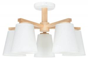 Потолочный светильник Licht-Erlebnisse MAIDEL, коричневый - белый - древесный материал - 50 x 23 x 50 см