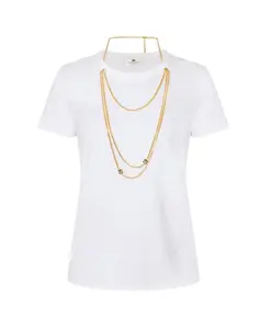 Футболка с ювелирным украшением Elisabetta Franchi, белый