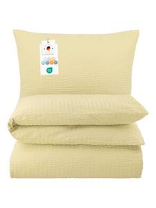 Постельное белье из сирсакера кремового цвета Carpe Sonno, 135 x 200 + 80 x 80 см
