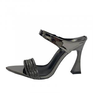 Резиновые тапочки-слайды женские, цвет оружейная бронза CAOT, Gunmetal 7Cm