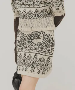 Жаккардовая вязаная юбка Kbf, цвет Beige