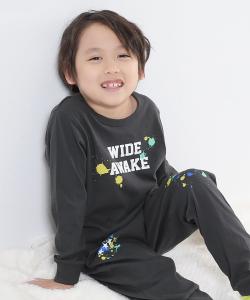 Детская пижама с длинными рукавами и ребристой кромкой, 100% хлопок, для дома, коллекция осень/зима 2024 Devirock, цвет 011-Paint-Sumikuro