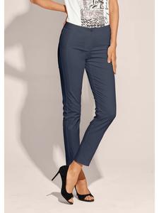 MADELEINE Узкие эластичные брюки в клетку темно-синего цвета