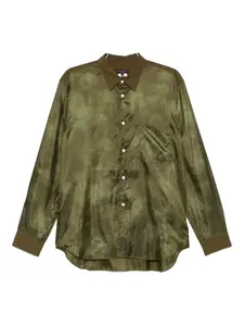 Рубашка с длинными рукавами и сатиновым покрытием Comme des Garçons Homme Plus, зеленый