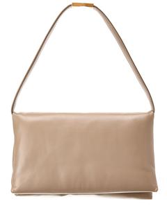 Кожаная сумка через плечо Marni Prisma, бежевый