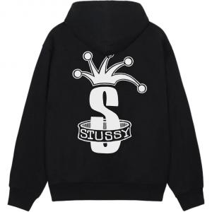 Худи с молнией и капюшоном crown band Stussy, черный