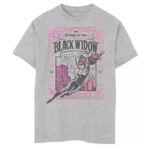 Футболка с обложкой комикса Marvel The Sting Of The Black Widow для мальчиков 8–20 лет с графическим рисунком Marvel