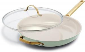 Сковорода GreenPan с ручкой и крышкой, 30 см, зеленый