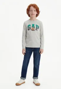 Детская футболка с длинными рукавами и графическим принтом Gap, Mottled Grey
