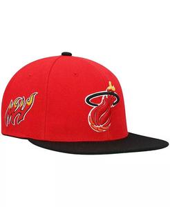 Мужская красно-черная кепка Snapback из твердой древесины Miami Heat Classics Mitchell & Ness