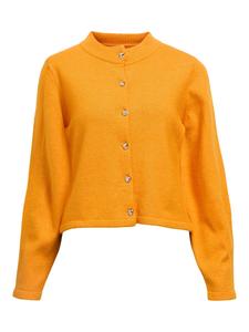 Вязаный кардиган OBJECT, желтый