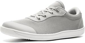 Мужские кроссовки-босоножки с дышащей сеткой, минималистичные для ходьбы, легкие, с нулевым перепадом, повседневные спортивные обувь для бега, тренажерного зала, тренировок и повседневной носки Qacksv, серый