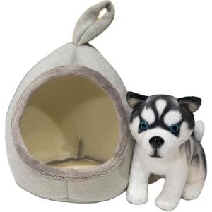 Милый хачико, плюшевая кукла щенок лежанка, высота 18см Fat Fat Dragon