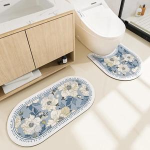 Dajiang Ковер для ванной комнаты 50х55 см + коврик для раковины 40х80 см, впитывающий, нескользящий, для туалета и входа