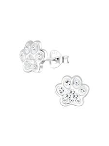 Alexander York Серьги в виде отпечатков лап, белые серьги-гвоздики из серебра 925 пробы