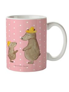 Детская кружка с медведем и шляпой, без слов, пастельно-красного цвета Mr. & Mrs. Panda