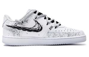 Nike Court Vision 1 противоскользящие низкие кроссовки для скейтбординга унисекс черно-белые