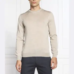 Облегающий свитер из шерсти кастера Oscar Jacobson, бежевый