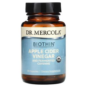 Яблочный уксус Dr. Mercola Biothin и ферментированный кайенский перец, 30 капсул