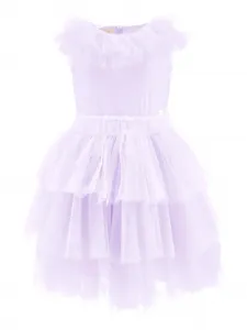 Ярусное платье с оборками Monnalisa, фиолетовый