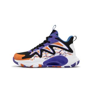 XTEP Баскетбольные кроссовки с высоким берцем, противоскользящие, износостойкие, белые, фиолетовые, детские