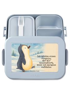 Mr. & Mrs. Panda Дизайн Bentobox «Пингвин в форме сердца» с надписью, пастельно-голубой цвет