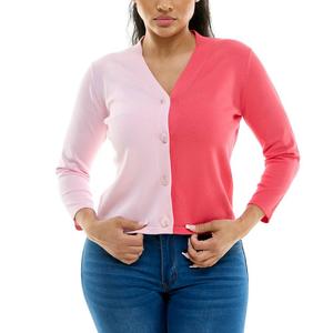 Женский свитер с цветными блоками Nina Leonard, цвет Light Rose Coral Pink