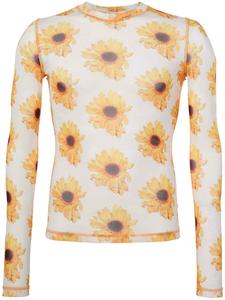 JW Anderson полупрозрачный топ с цветочным принтом, белый