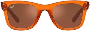 Женские солнцезащитные очки Ray-Ban RBR0502 Wayfarer Reverse Square, Transparent Orange/Dark Grey Mirrored Copper