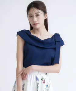 Блузка с ленточным вырезом-лодочкой Noela, цвет Navy