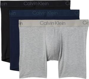 Боксеры Calvin Klein Underwear Ultra-soft Modern 3-pack Boxer Brief, цвет Black/Shoreline/Grey Heather