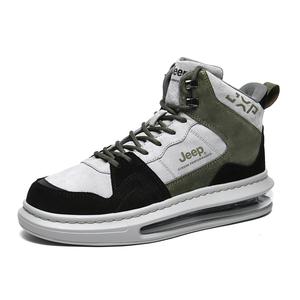 Антискользящие износостойкие высокие треккинговые ботинки мужские Jeep, черный серый