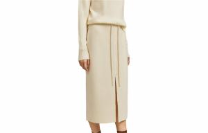 ELLE Повседневная длинная юбка для женщин, цвет ecru, средняя длина, другие