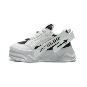 SLNU 3 Скользоустойчивые низкие повседневные туфли для женщин с эффектом увеличения роста - черно-белые, цвет Black White