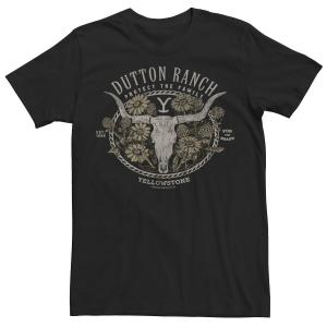 Мужская футболка с цветочным логотипом Yellowstone Dutton Ranch Licensed Character
