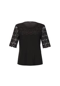 Короткий размер: рубашка с эффектным кружевом Goldner, черный