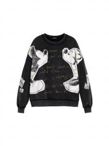 Desigual Свитшот 'Mickey And Minnie Mouse' в черном цвете