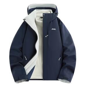 Jeep Ветровка для активного отдыха, Men's Navy Blue/Eco-Friendly Gray (3-in-1)