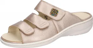 Мюли Waldläufer "Heria", каблук-танкетка, летняя обувь, тапочки шириной H, застежки-липучки, цвет Metallic