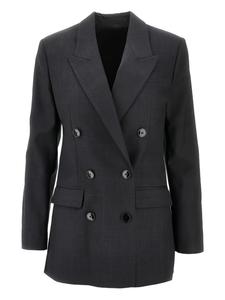 Двубортный клетчатый пиджак ISABEL MARANT, серый