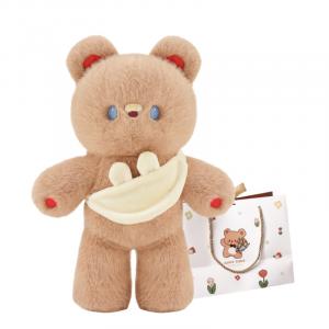 Мягкая плюшевая кукла кролик и медведь высота 40см OU DI PIG, Bunny Bear-Red+Bear Shopping Bag