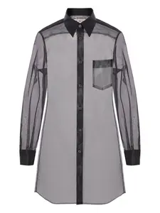 Прозрачный топ с рюшами COMME DES GARCONS, черный