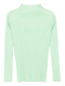 Блузка с высоким воротником и плиссировкой Pleats Please Issey Miyake, зеленый