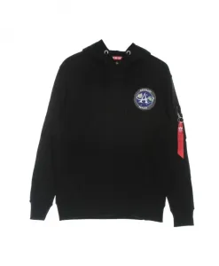 Легкая толстовка с капюшоном "Миссия Аполлон" черного цвета. Alpha Industries, черный